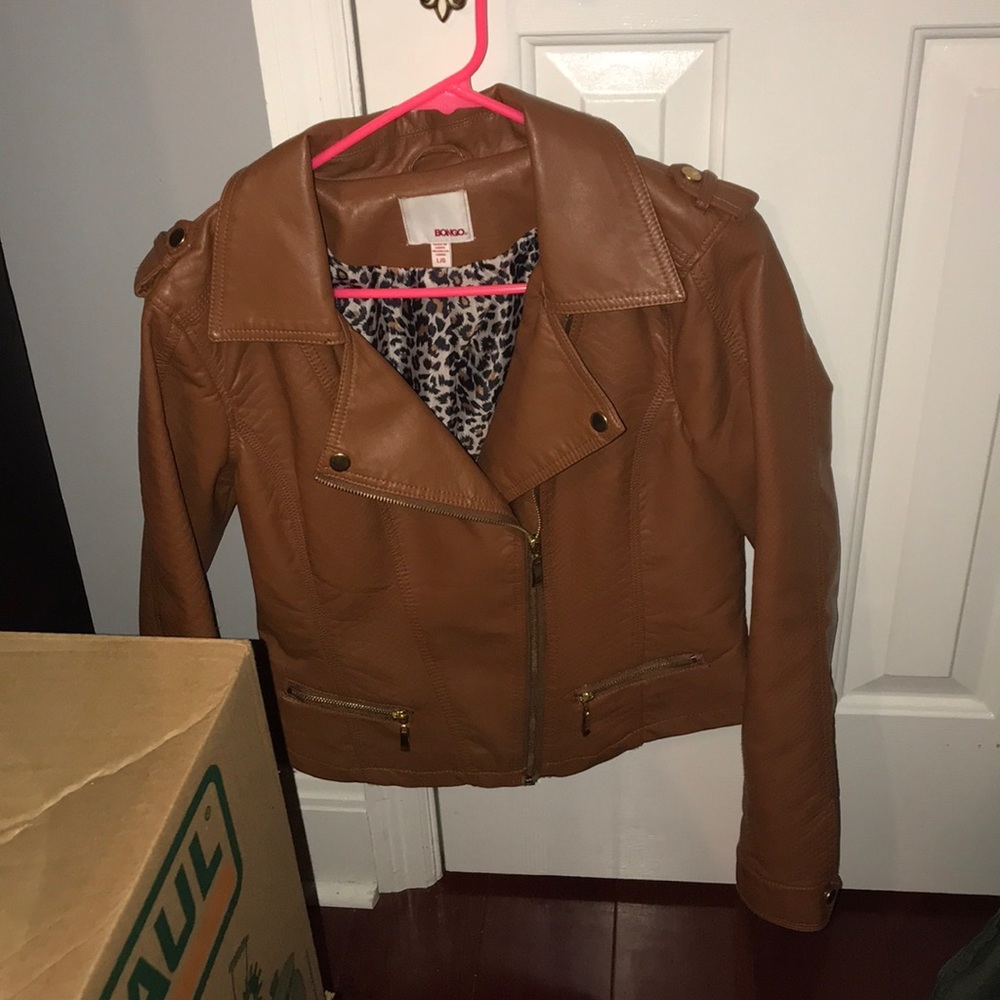 Brown faux leather jacket
